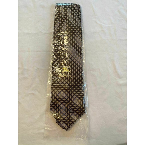 Burberrys Brown & Gold Dot Tie - Picture 1 of 7
